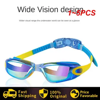1-5 бр. Професионални Цветни Детски Силиконови Очила за Плуване С Защита от Замъгляване, UV-радиация, Водоустойчив Силиконови Очила за плуване