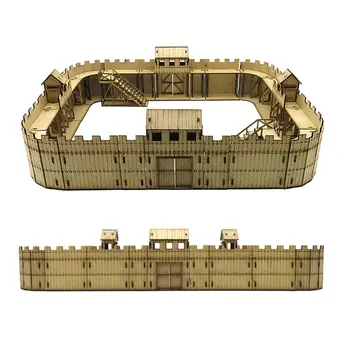 1/72 Комплекти модели на сгради на крепостта направи си САМ 3D Пъзели Innteractive в разглобено формата за модели на железопътна Оформление на сцената война Декор сладкиш на масата