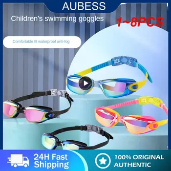 1-8 бр. Професионални цветни детски Силиконови очила за плуване С Защита от замъгляване, UV-радиация, Водоустойчив силиконови очила за плуване