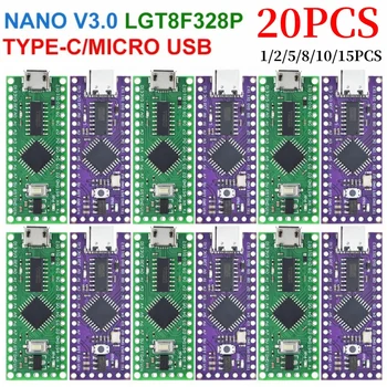 1 ~ 20 броя LGT8F328P-LQFP32 MiniEVB TYPE-C MICRO USB съвместим с ATMEGA328 Nano V3.0 CH9340C/HT42B534-1 SOP16 За Arduino
