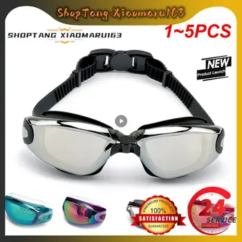 1 ~ 5 бр. Силиконови очила за плуване, слънчеви очила с противотуманным покритие покритие, UV очила за плуване за Мъже, жени, Очила за гмуркане, водни спортове