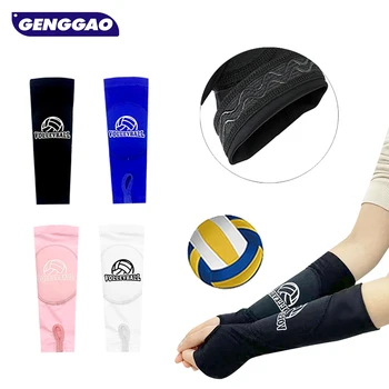 1 Чифт волейбол ръкави за деца/възрастни, Компресия става ръкави за ръцете, меки волейболни armlets с дупка за палеца