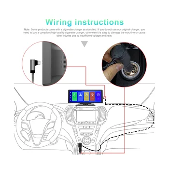 10,26-Инчов Безжичен Автомобилен плейър Carplay & Android Auto Стерео система с Гласов контрол FM предавател, Bluetooth Mirrorlink Мултимедия