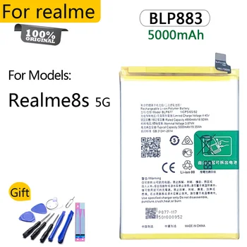 100% Оригинална батерия BLP883 за Realme 8s 5G 5000mAh Висококачествен взаимозаменяеми батерия