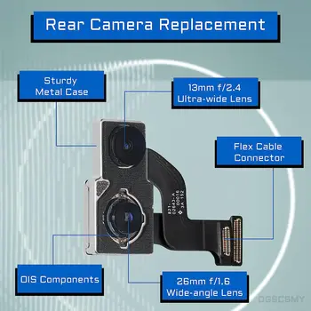 100% Оригинална камера за обратно виждане на 1200 Мегапиксела за iPhone на 12, а на задната камера, заден основните обектив, Гъвкав кабел, Камера