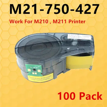 100PK С ЧИП M21-750-427 Производител на тонер Касети за Винилови Ленти за Этикетирования Полупрозрачна Дек лента за Принтер Брейди M210, M211 Labeller