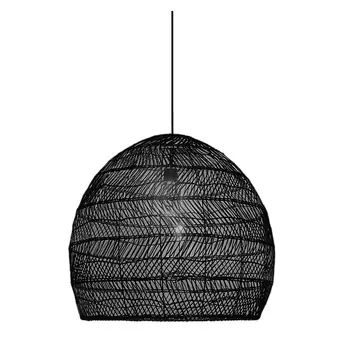 1x Бамбук лампа за лампи, таван подвесная полилей за домашна, хотелска стая, лампа черен