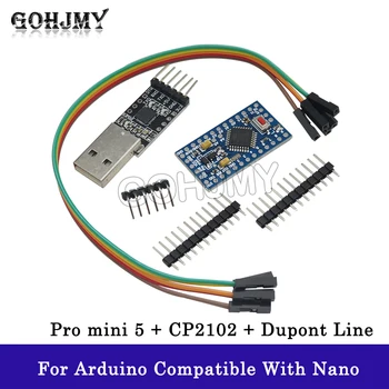 1БР 6pin CP2102 USB 2.0 към модул UART TTL + 1БР Pro Mini Модул Atmega328 5V 16M За Arduino е Съвместим с Nano
