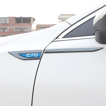 2 бр./компл. Стикер на крило на колата от неръждаема стомана, стикери, емблемата на модела на автомобила, за украса на екстериора за Volvo c70, автомобилни аксесоари