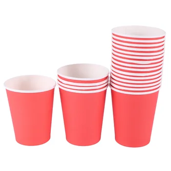 20 картонени чаши (9 грама) - Обикновена, за рожден ден (червени)