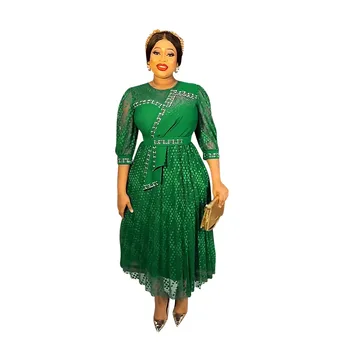 2023-Големи Размери, Африкански рокли за жени, Дашики, Плиссированная Африканска дрехи с лоскутным принтом, Африканска дрехи, Коледен дреха, Рокля