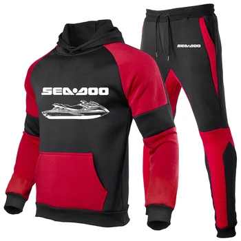 2023 Класически Мъжки Sea Doo Seadoo Moto Обикновен Спортен Костюм С Качулка, Блузи, Панталони С Високо Качество, Ежедневни Спортни Hoody За Бягане
