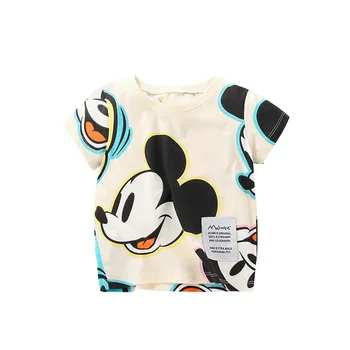 2023 Модна тениска с Мики за момчета, дрехи за летните детски тениски Disney, потник, популярни дизайнерски детски тениски
