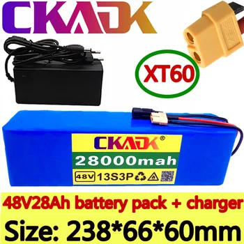 2023 Нова батерия CKADK 48V 13s3p 28Ah акумулаторна батерия 1000 W висока мощност електрически велосипед Ebike BMS с вилица xt60 + зарядно устройство