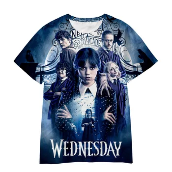 2023 Нова тениска с 3D принтом Wednesday Addams За мъже, жени и деца, Лятна Ежедневно облекло в нов стил, тениски