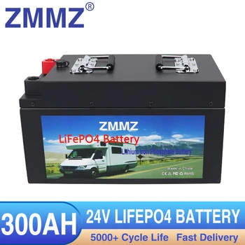 24V 300Ah 200Ah 100Ah LiFePO4 Батерия Вграден BMS Литиево-железен Фосфат елементи За Кемперов RV Golf Cart Слънчевия Свод + Зарядно устройство
