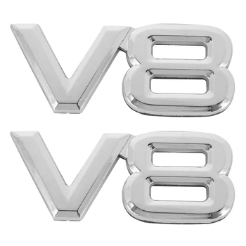 2X7,5X3,5 см Auto Етикети V8 3D Хромирани стикер Иконата на Емблемата на