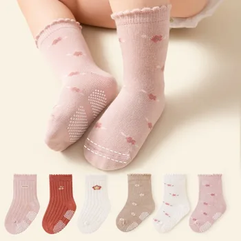 3 двойки, корейски и детски меки модни чорапи с герои от анимационни филми, детски чорапи със средна дължина, Дълги чорапи за малки момчета и момичета, ежедневни чорапи