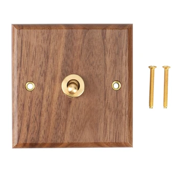 3X Гнездо за ключа на светлината в американския индустриален стил, латунная табела за тумблера от масивно дърво, Старинен ключ за дома (1)