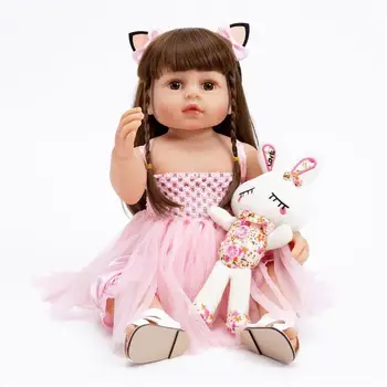 45/55 см Кукла Реборн, Реалистични Кукли Принцеса, Детски Кукли за Момичета, Коледни Подаръци за Рожден Ден, bebe преродения