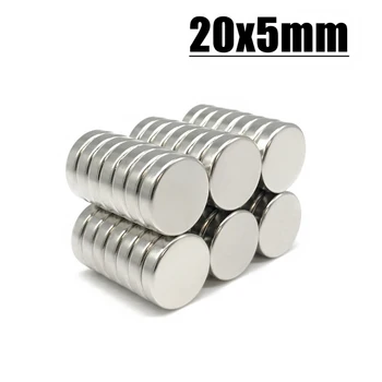 5 ~ 200шт 20x5 мм Мощни Магнитни редки земи неодимови магнити 20 мм х 5 мм Супер Силен дисков магнит 20x5 мм силен магнит 20*5 мм