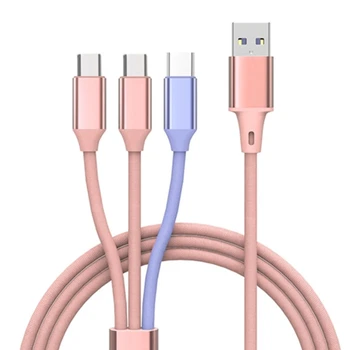 573A Кабел-сплитер Micro USB USB2.0 към microUSB TypeC, мультизарядный кабел 3 в 1