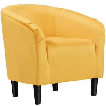 Alden Дизайн на Мека Кадифена Клубния Акцент Стол за дневна, жълт диван луксозни и модерни столове диванные