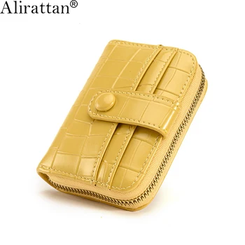 Alirattan, Нова Тенденция Чанта за самоличност крокодиловым Модел, 2023, Дизайнерски Модни Дамски визитка, портфейл с цип, с клипс за самоличност