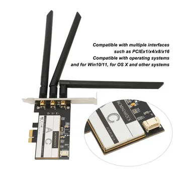 BCM943602CS PCIE WiFi карта с 3 антени 1750 Mbps 2.Ghz и 5 Ghz Широк обхват Bluetooth 4.0 WiFi карта за Win10 11 за OS X