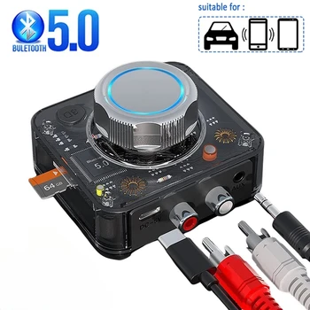Bluetooth 5,0 Аудиоприемник 3D Стерео Музика Безжичен Адаптер TF Карта RCA и 3.5 mm 3,5 AUX Жак За Комплект за кола Жични Слушалки Високоговорител