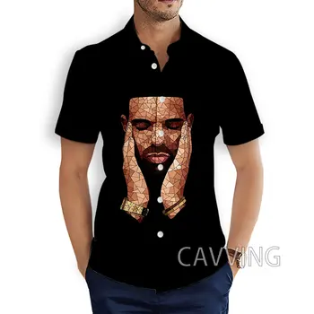 CAVVING/ Модни Ежедневни Ризи с 3D Принтом Времена на Дрейк, Мъжки/Дамски Ризи с къс ръкав, Свободни Дишащи Ризи K01