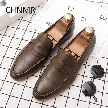 CHNMR-S/ мъжки модела обувки в света на стил, без шнур, Модерни, удобни, с остри пръсти, тенденции