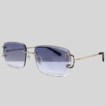 CT00920 Квадратни слънчеви очила без рамки, дамски луксозни цветни дизайнерски очила с декроацией, висококачествени слънчеви очила за жени UV400