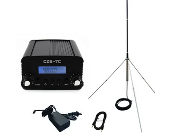 CZE-7C 7 W Стерео PLL FM трансмитер факс разпространение радио + комплект PS Ant