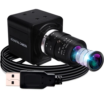 ELP 2-Мегапикселова USB-камера с глобален затвор 90 кадъра в секунда, Мини-Цветна уеб-камера с варифокальным обектив 5-50 mm за заснемане на движение, без размазване