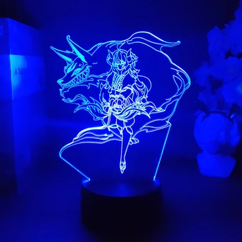 Eternal Hunters Kindred League of Legends 3D лека нощ за декор спални Сладък подарък за Рожден Ден Led лампа Manga Kid Красив подарък