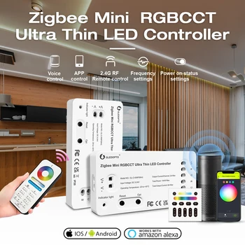 Gledopto SmartHome Zigbee 3,0 Ултра-Мини RGBCCT WWCW led Контролер Ивица Светлина Кухненско Осветление Алекса Гласово Управление на Приложение
