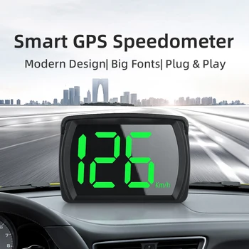 GPS HUD Цифров скоростомер Централен дисплей Аксесоари за автомобилна електроника Голям шрифт Скорост за всички автомобили, км/ч, автомобилен дисплей Главоболие