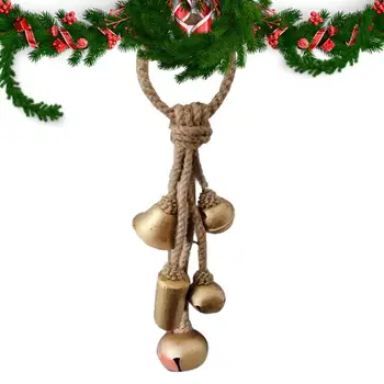 Harmony Jingle Bells Ръчно изработени, Реколта гигантски свирки Harmony На коноп въже, Гигантски свирки Harmony Ръчно изработени коноп въже За Коледа