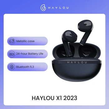 HAYLOU X1 2023 Настоящите Безжични Слушалки с Метален корпус, Bluetooth 5.3 Слушалки с 24-часов живот на батерията Главоболие Телефони с половинными втулки