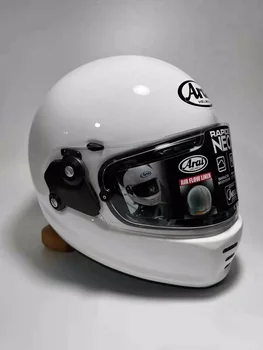 High-performance мотоциклет шлем от фибростъкло, Ретро каска за картинг състезателна каска, NEO, пълен с каска, модерен матово черно № 7, Capacete
