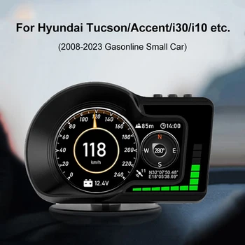 Hud OBD2 Дисплей Автомобилен GPS Сензор за измерване на Скоростта об/мин Тахометър Измерване на Температурата на водата с Маслото за Hyundai i30/Accent/Tucson 2008-2023