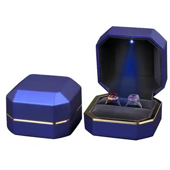 Led кутия за годежни пръстени Led Органайзер за годежни Пръстени, Витрина за бижута, Опаковане на бижута, Органайзер за