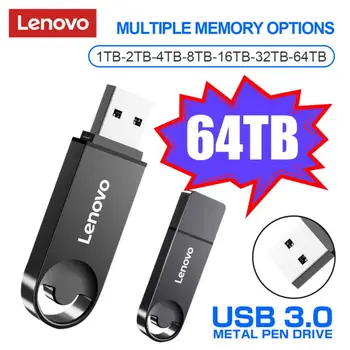 Lenovo USB 3.0 Стик 64 TB И 2 TB Метален USB Флаш Памет Високоскоростна Флаш-Диск на Преносим Водоустойчив U-Диск SSD Memoria USB