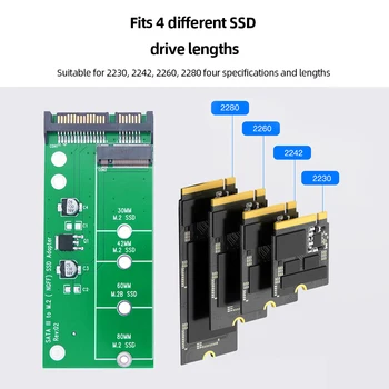 M2 SATA Странично 2,5-Инчов SSD-адаптер За Четене на карти на твърдия диск на B Key M. 2 NGFF Конвертор SATA3 6G Карта за 2230-2280 M. 2 SATA SSD
