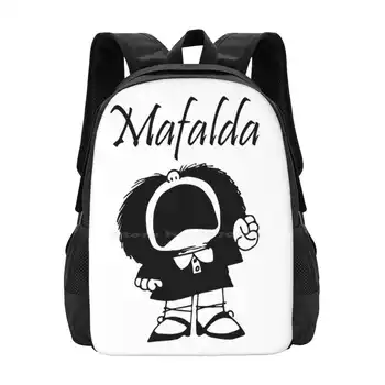 Mafalda Quino Comics 3D Принт Дизайн Раница Студентски чанта Mafalda Свят Скорректирует Тройни Седалките Mafalda За Galaxy Mafalda