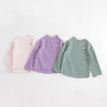 MARC & JANIE / памучен риза райе със завързана деколте за момичета, Детски долна риза за есента и зимата 231380