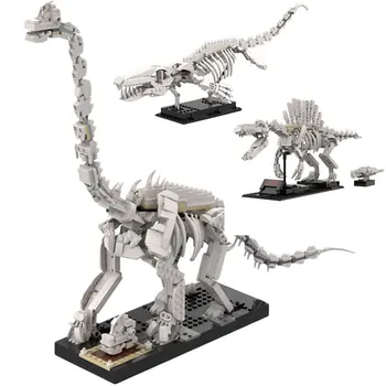 MOC Животно Длинношеий Дракон Скелет на Динозавър Ископаемый Градивен елемент на набор от Научни Изследвания Canglong Скелет Тухла Играчки За Деца