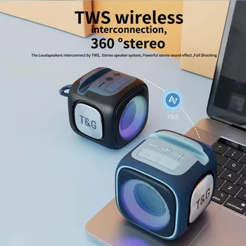 NewTG359 безжичен портативен Bluetooth високоговорител с поддръжка на RGB осветление TF карта FM радио TWS изход водоустойчив 360 стерео субуфер