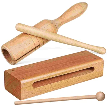 Orff Instrument Ръчно Колотушка за дървени блокове, Ударни Ритмични единици, Однотональные Дървени чукове, Свирки